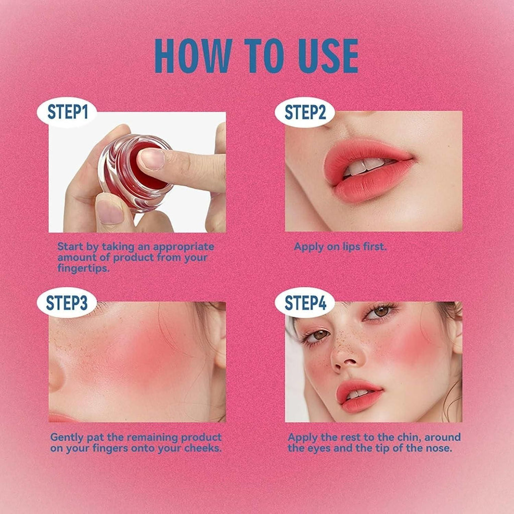 Lip & Cheek(Blush) - Korean Pudding  Pot Long Lasting